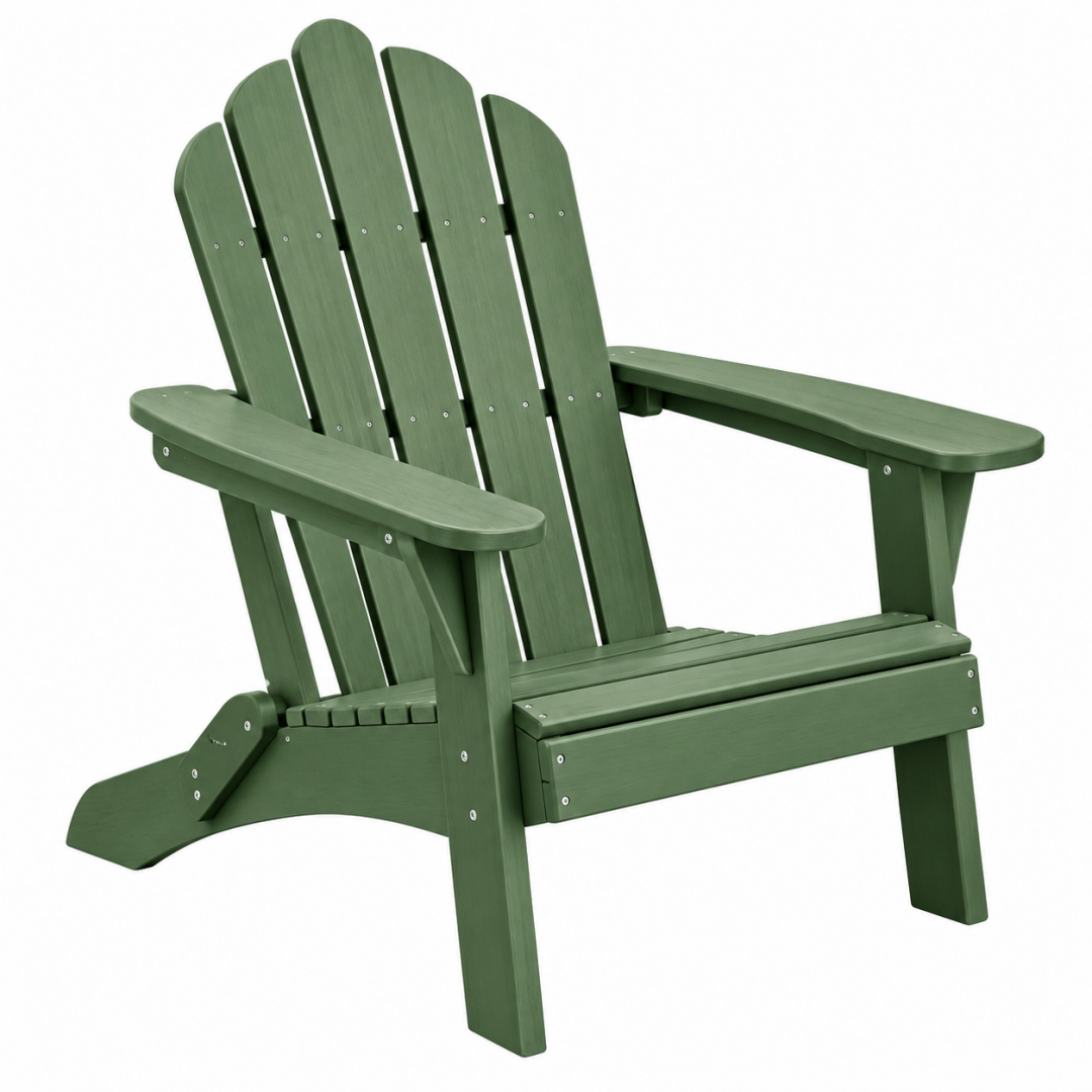Adirondack Gartenstuhl 80 x 76 x 98 cm Kunststoff Grün mit breiten Armlehnen