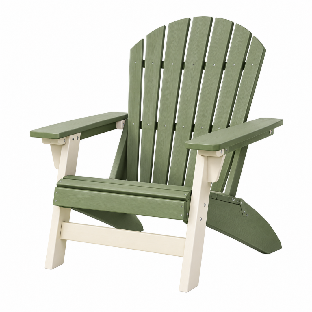 Adirondack-Gartenstuhl 79 x 88 x 97 cm Kunststoff Grün Creme mit Armlehnen