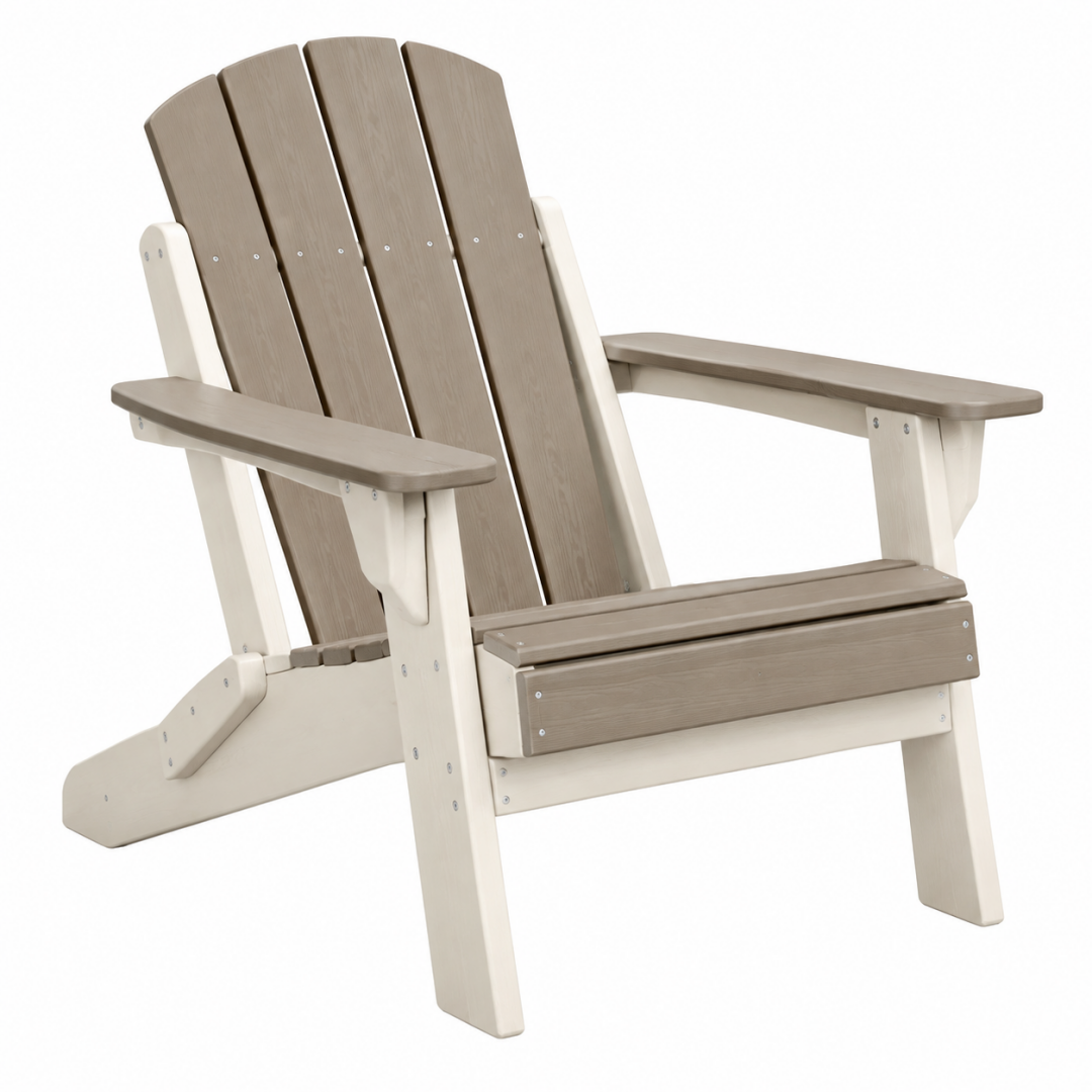 Adirondack-Gartenstuhl 82 x 76 x 95 cm Kunststoff Taupe mit breiten Armlehnen