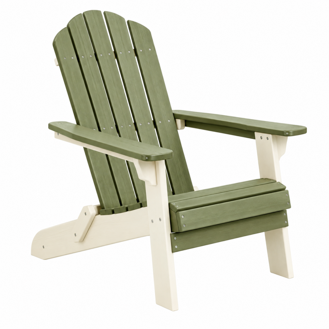 Adirondack Gartenstuhl 80 x 90 x 100 cm Holz Grün Weiß mit Armlehnen