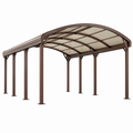 Carport 500 x 300 x 260 cm Stahl Braun mit Polycarbonatdach