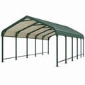 Carport 600 x 300 x 240 cm aus Stahl Grün freistehend mit Satteldach