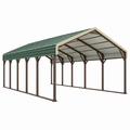 Carport 600 x 300 x 270 cm aus Stahl in Grün Braun mit Satteldach