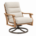 Drehsessel 85 x 76 x 100 cm mit Textilpolster in Beige Holzgestell